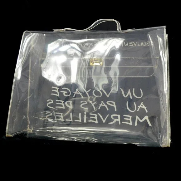 Hermes Vinyl Kelly Beach Handbag SOUVENIR DE L'EXPOSITION 1997 S09289h - Picture 2 of 12